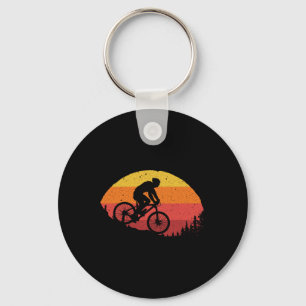 Cool Mountain Biking For Men Women Vintage Cycling Keychain