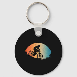 Cool Mountain Biking For Men Women Vintage Cycling Keychain