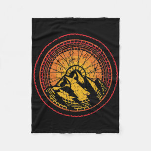 Cool Mountain Biking Tire Spokes Sunset Tread Bike Fleece Blanket