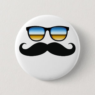 Cool Moustache under Shades 2 Inch Round Button