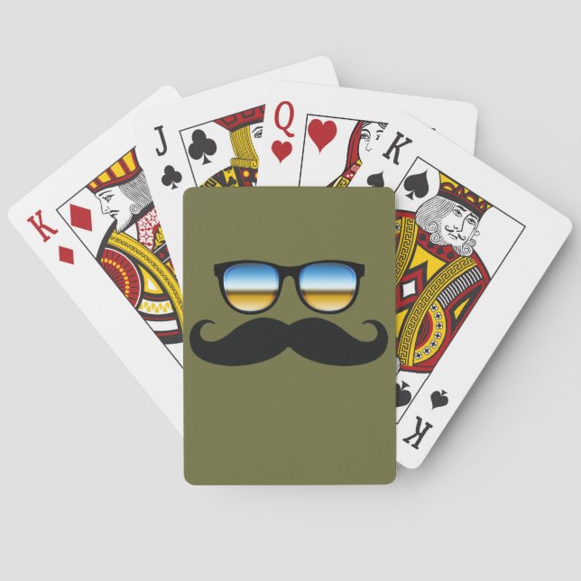 Cool Moustache under Shades Playing Cards (Back)