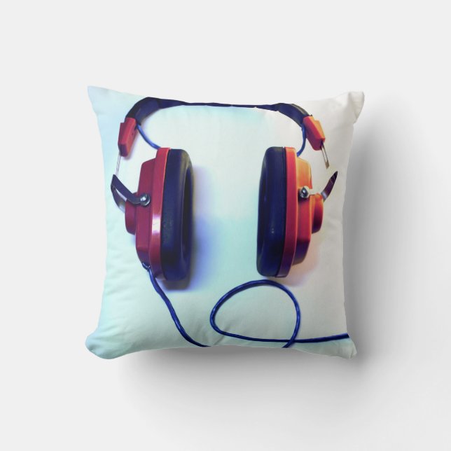 Cool Mr. Dj Headphones Throw Pillow (Front)