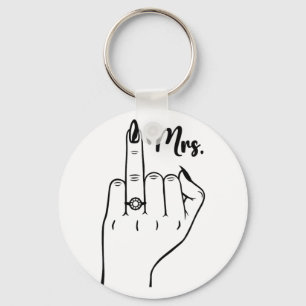 Cool Mrs. Just Married Wife Wedding Finger Ring Br Keychain