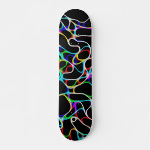 Cool Multi-Colour Curvy Lines Skateboard