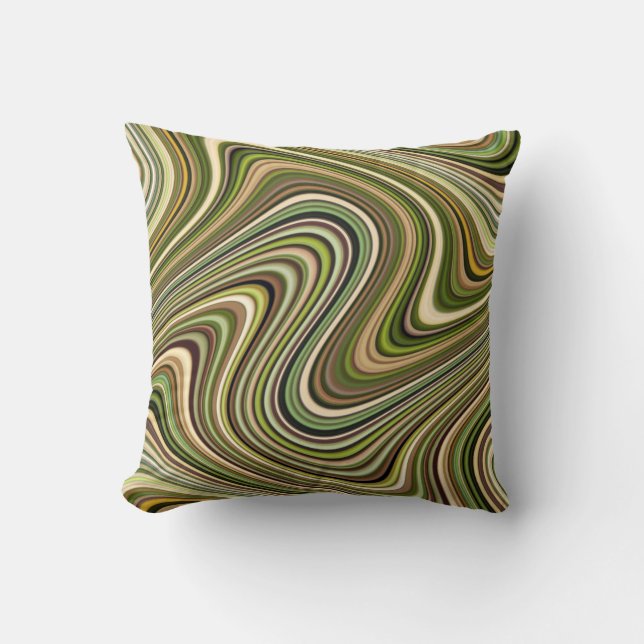 Cool Multi-Colour Curvy Lines Throw Pillow (Front)