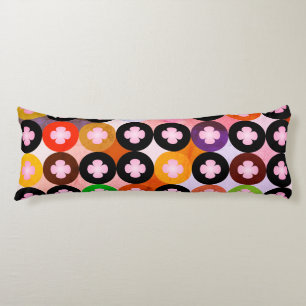 Cool Multi Coloured Circles & Pink Clovers Body Pillow