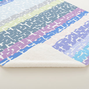 COOL Multicolor Green/Grey/Beige/Pink/Purple/Blue Sherpa Blanket