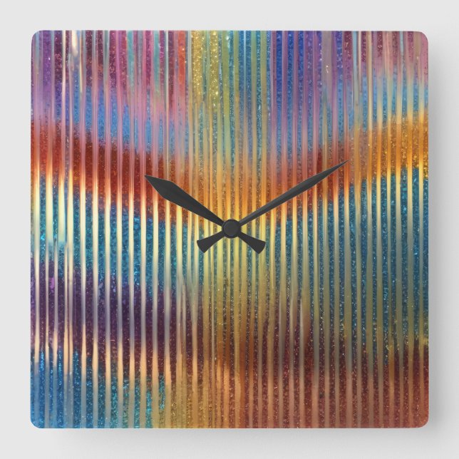 Cool Multicolored Glitter Look Wall Clock (Front)