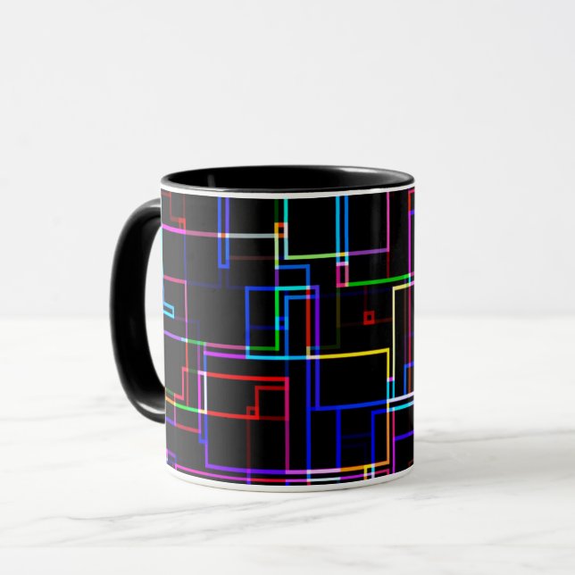 COOL Multicolored Striped Pattern Mug (Front Left)