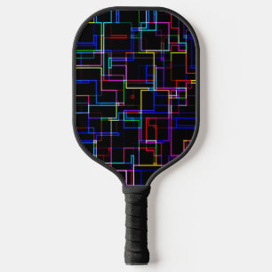 COOL Multicolored Striped Pattern Pickleball Paddle