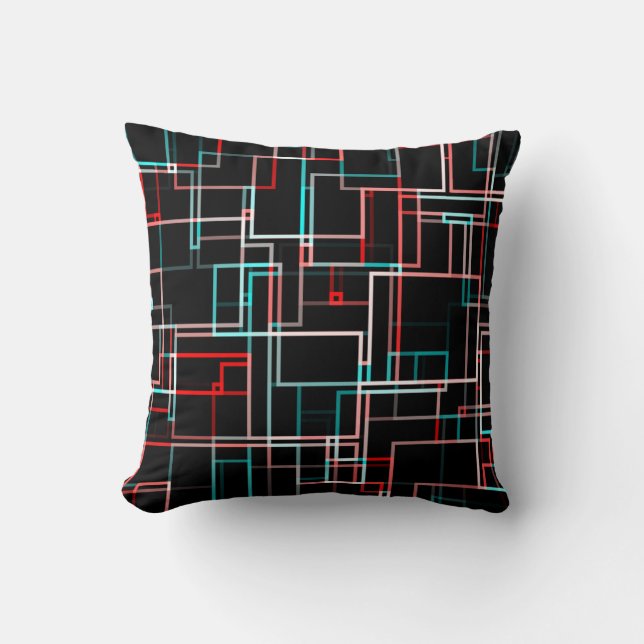 COOL Multicolored Striped Pattern Throw Pillow (Front)