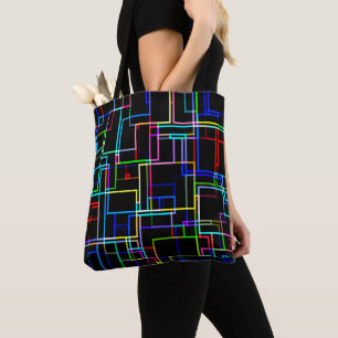 COOL Multicolored Striped Pattern Tote Bag