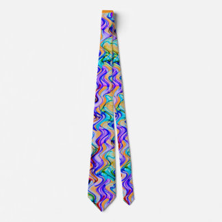Cool Multicolored Wavy Zig Zag Pattern Tie