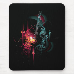 Cool Music Graphic with Guitar Mouse Pad