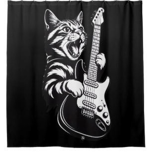 Cool Music Love   Rock Cat Playing Electric Guitar