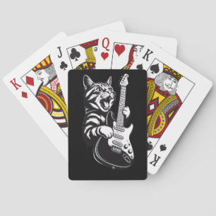 Cool Music Love   Rock Cat Playing Electric Guitar Cards