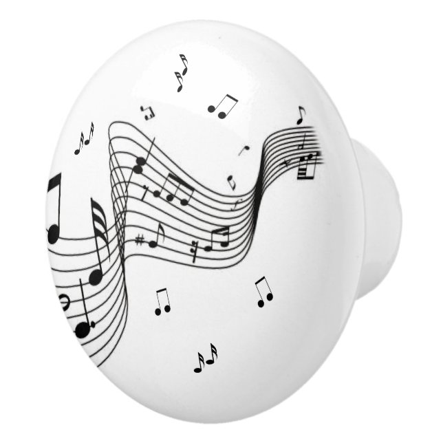 Cool Music Notes Ceramic Knob (Right)