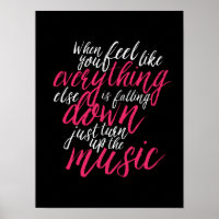 Cool Music Quote Hand Lettering Calligraphy Poster