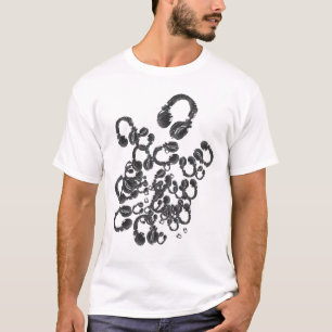 cool music stamp of DJ headphones T-Shirt