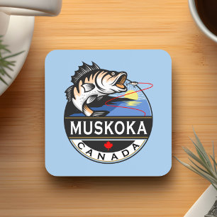 Cool Muskoka Canada Fishing Outdoors Crest Coaster