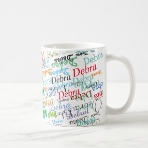 cool name pattern colourful and personalized coffee mug