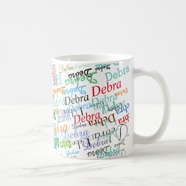 cool name pattern colourful and personalized coffee mug (Right)