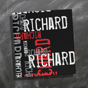 Cool Name Typography Oversized Black Binder