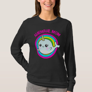 Cool Narwhal For Mom Mother Rainbow Tusk Sea Unico T-Shirt