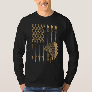 Cool Native American Pride USA Arrow Headdress Tee