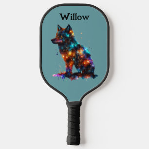 Cool Nature Outdoor Trees   Wolf Modern Monogram  Pickleball Paddle