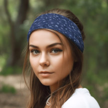 Cool Navy and Light Blue Pattern Paisley