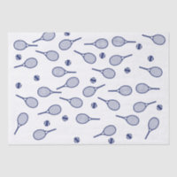 Cool Navy Blue Retro Tennis Racquets Pattern