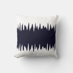 Cool Navy Zigzag Striped Pattern Throw Pillow