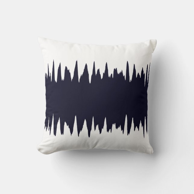 Cool Navy Zigzag Striped Pattern Throw Pillow (Front)