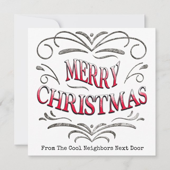 Cool Neighbours Merry Christmas Flat Greeting Card (Front)