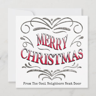 Cool Neighbours Merry Christmas Flat Greeting Card