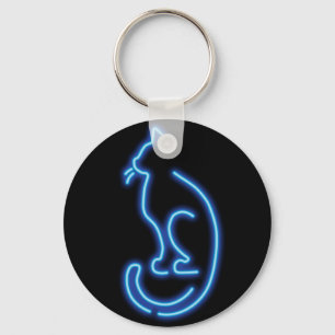 Cool Neon Cat Keychain