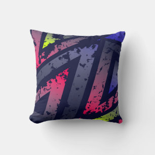 Cool Neon Coloured Triangles Background Throw Pillow