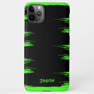 Cool Neon Green Brush Stroke Background Customized iPhone 11Pro Max Case