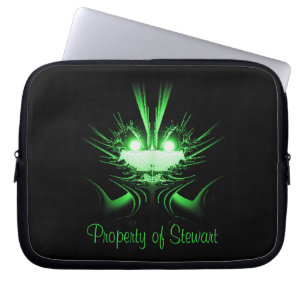 Cool Neon Green Dragon Personal Laptop Sleeve