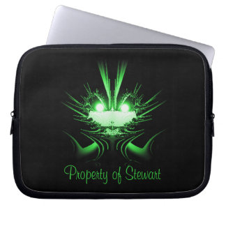 Cool Neon Green Dragon Personal Laptop Sleeve