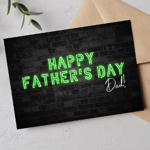 Cool Neon Happy Father's Day Card