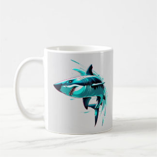 Cool Neon Shark Mug - Art océanique