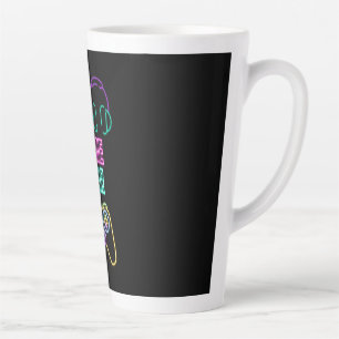 Cool Neon video game. Latte Mug