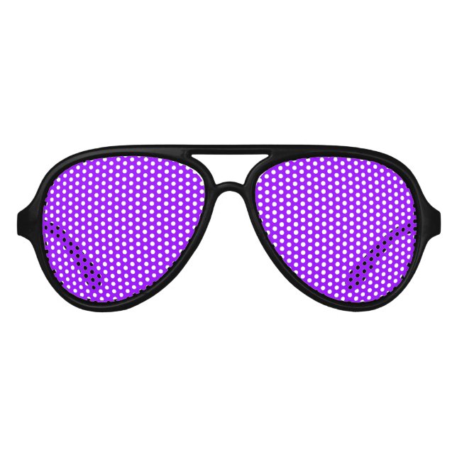 Cool neon violet purple bright solid fun party  aviator sunglasses (Front)