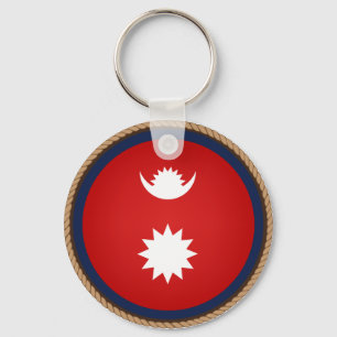 Cool Nepal Flag Seal Keychain