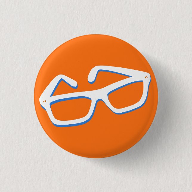 Cool Nerd Glasses 1 Inch Round Button (Front)