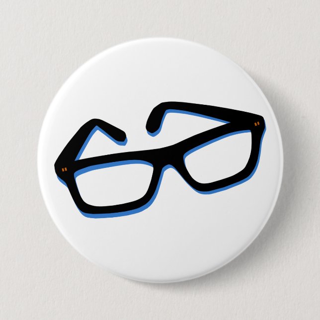 Cool Nerd Glasses 3 Inch Round Button (Front)