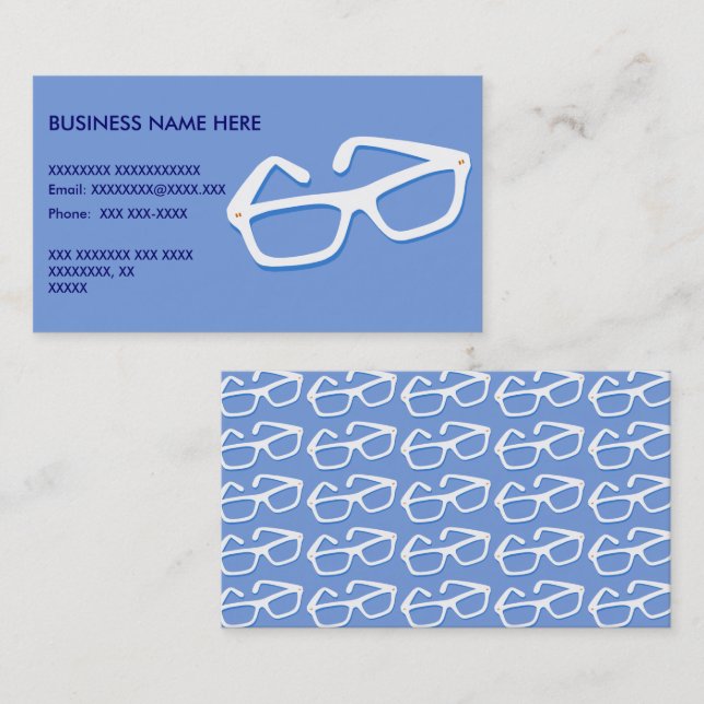 Cool Nerd Glasses Business Card (Front/Back)