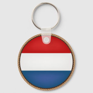 Cool Netherlands Flag Seal Keychain